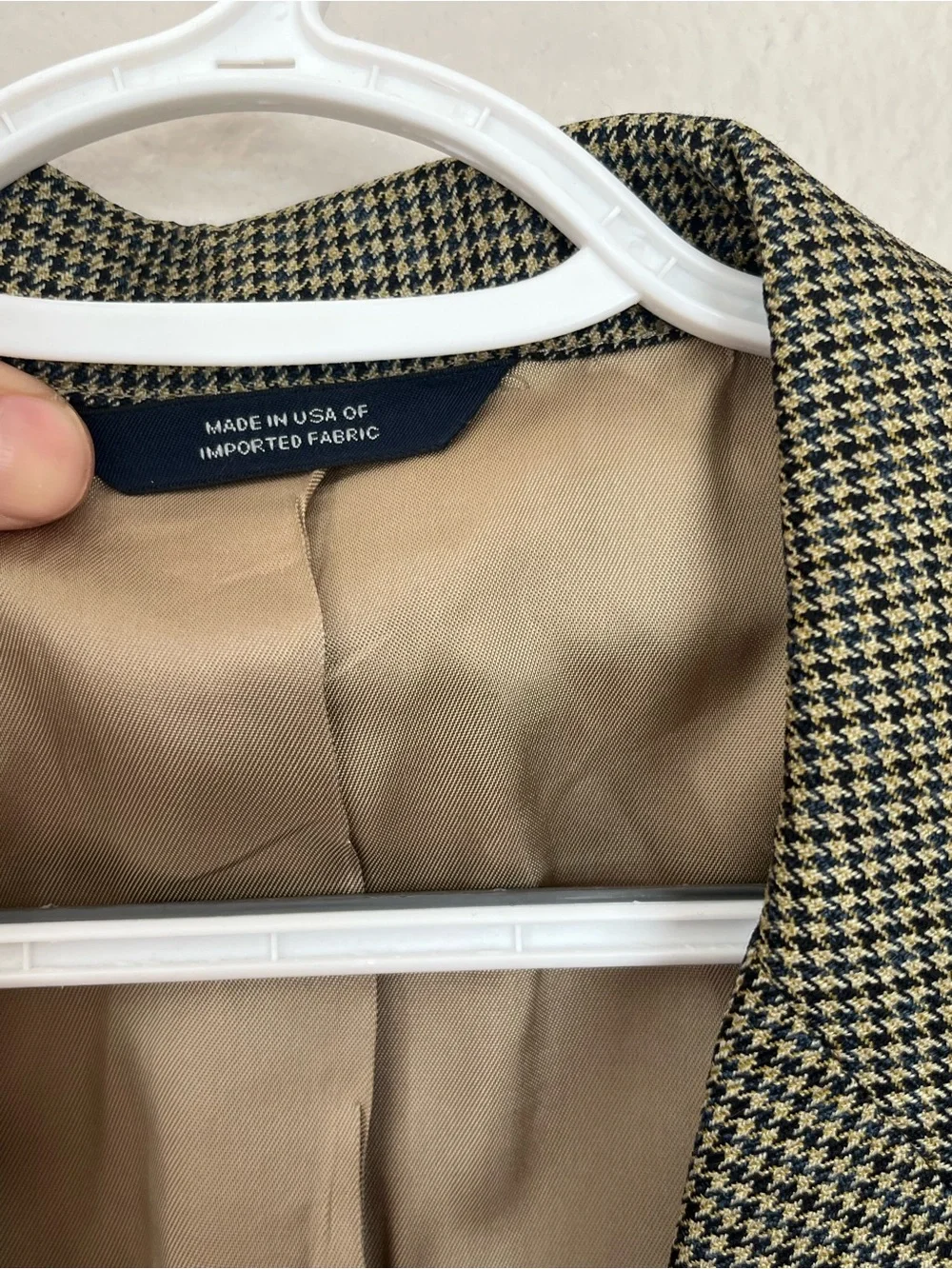 Brooks Brothers Tan/Black Houndstooth Men’s 42R Sport Coat